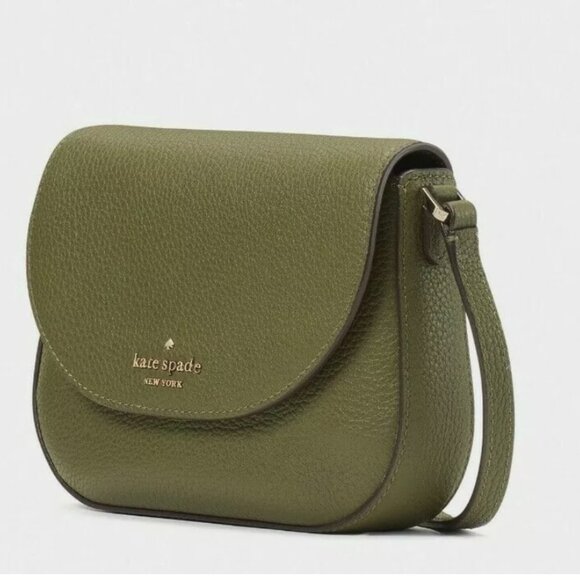 Kate Spade Leila Mini Flap Pebble Leather Crossbody Purse - Enchanted Green - Picture 3 of 5